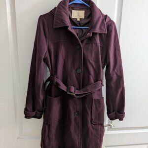 Banana Republic Wine Purple Long Wool Coat - Size M